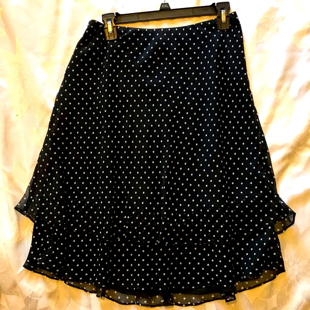 Adorable Flowy Polka Dot A-line Skirt 100% Silk